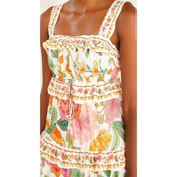 Farm Rio Off-White Macaw Bloom Midi Dress – NWT Size Medium – SOLD OUT ONLINE - Picture 11 of 16